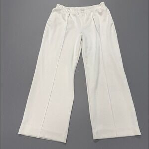 A New Day Women's XL Wide Leg Cropped Pants Elastic Waist Cream Beige Pants